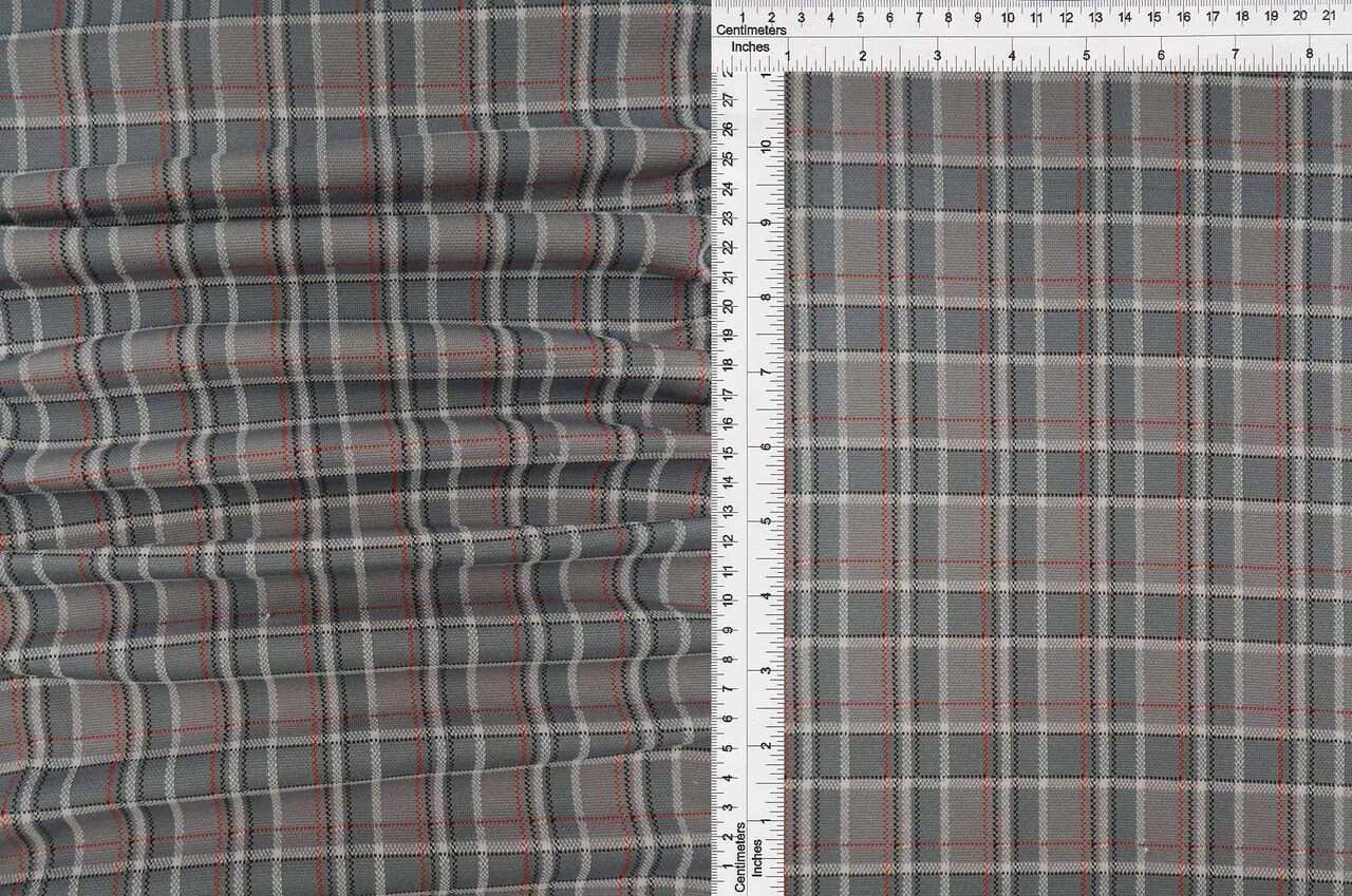 1 Yard Double Knit Jacquard Plaid Stretch Fabric 58/60" Width